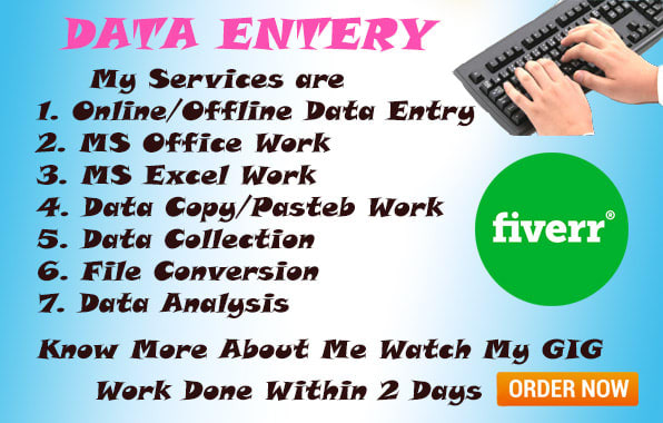I will do online researches, data entry and various file conversion