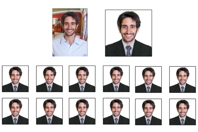 I will do passport size photo from any photo within 12hr