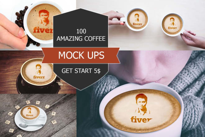 I will do photo,art, text logo coffee cup mockups set