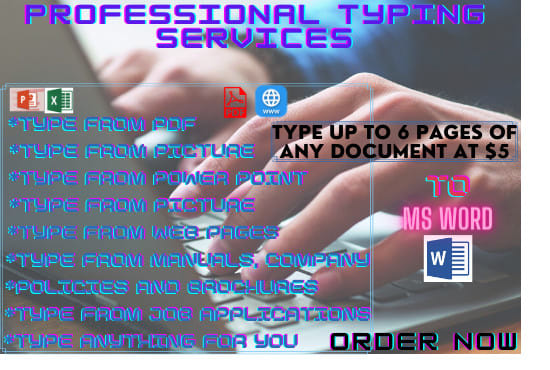 I will do professional typing job service
