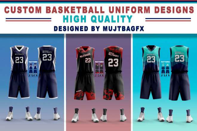 I will do sublimated basketball uniform jersey designs with mockup
