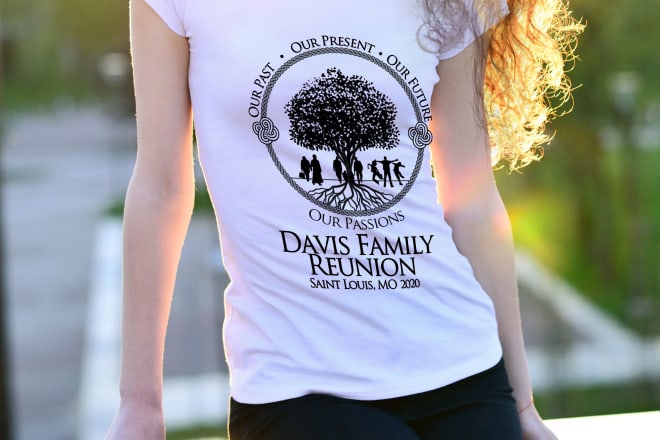 I will do t shirt design for your family reunion and print it