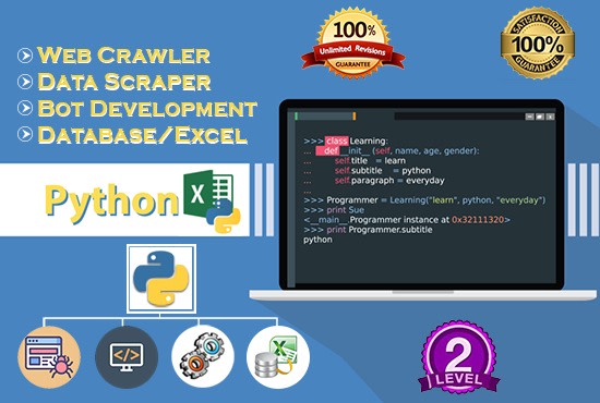 I will do web and data scraper, web crawler and bot programming