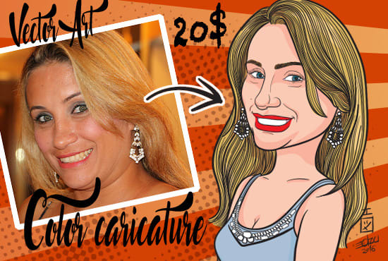 I will do you a very fast caricature in vector lines PDF