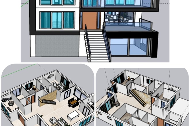 I will draw 3d floor plans with photorealistic images and videos