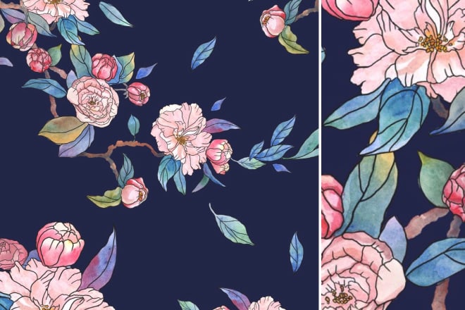 I will draw a botanical seamless pattern ll 5 years experience