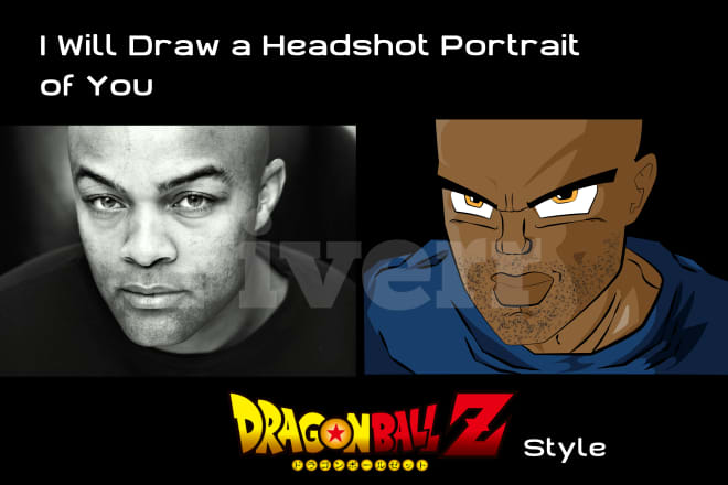 I will draw a headshot portrait dragon z style contact me before