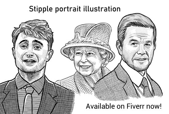 I will draw affordable stipple portrait