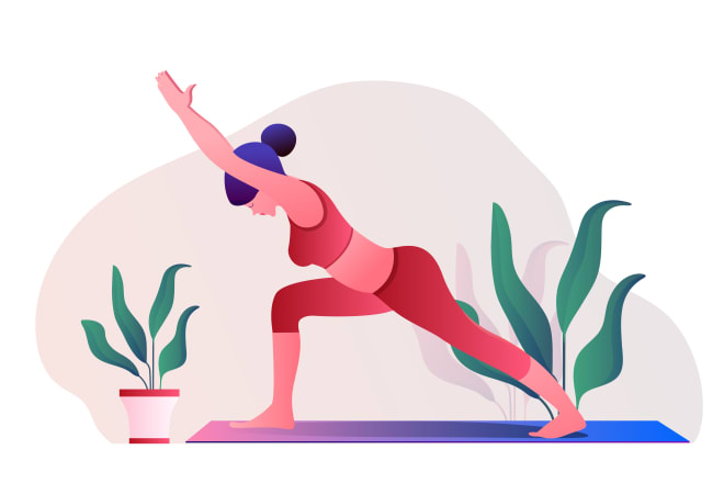 I will draw amazing yoga, fitness, workout vector illustrations