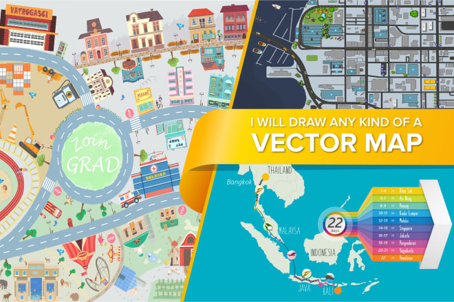 I will draw any kind of a vector map