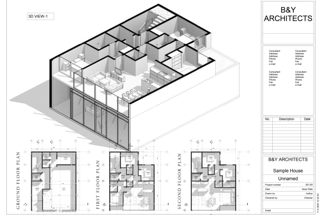 I will draw architectural floor plans, elevations, sections