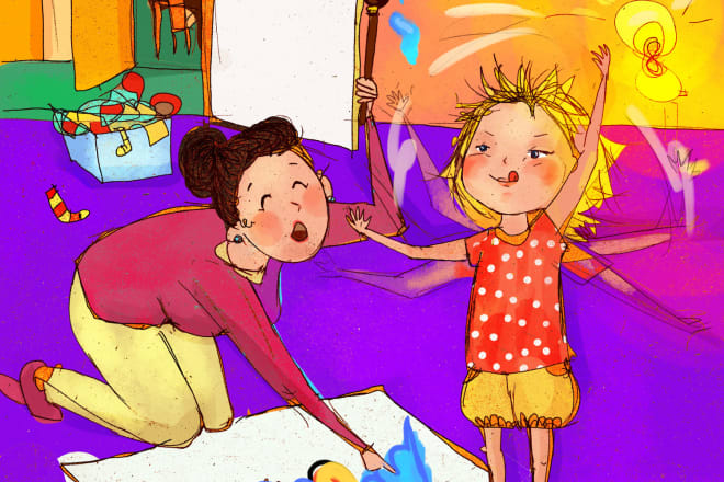 I will draw children book illustration in my style