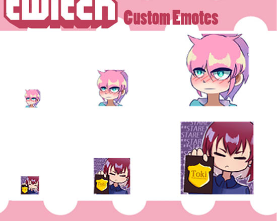 I will draw cute chibi emotes or badges for your twitch