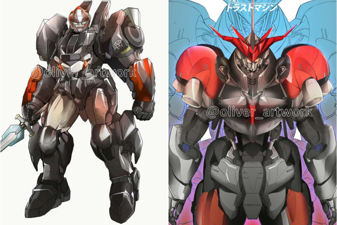 I will draw gundam, transformer, robot, armor, mecha in detail