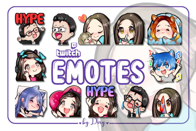I will draw kawaii twitch emotes and badges
