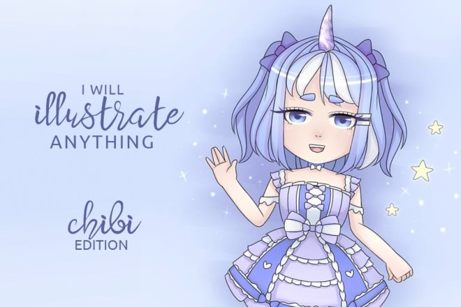 I will draw or illustrate anything in chibi for you