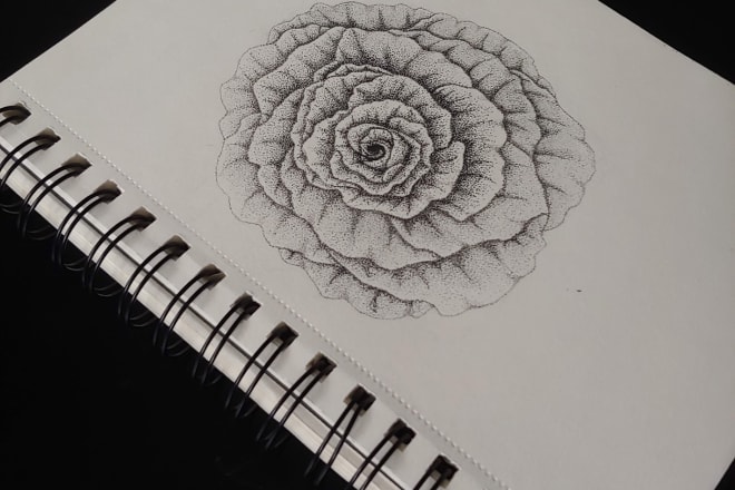 I will draw stippled or hatched flowers