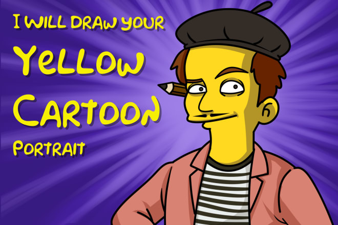 I will draw yellow cartoon character style portrait
