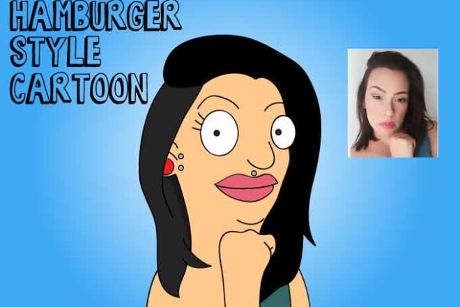 I will draw you in bobs hamburger style cartoon portrait