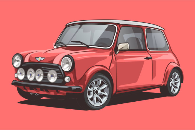 I will draw your car into colorful vector cartoon