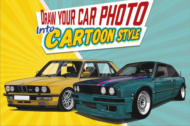 I will draw your car photo into cartoon style