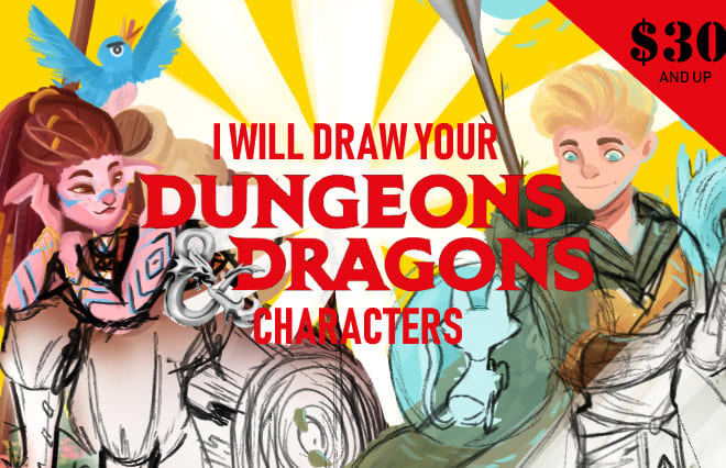 I will draw your dungeons and dragons characters