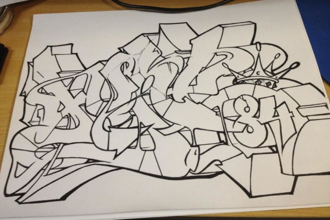 I will draw your name in graffiti style by hand