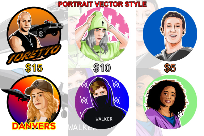 I will draw your vector vexel avatar cartoon profile style