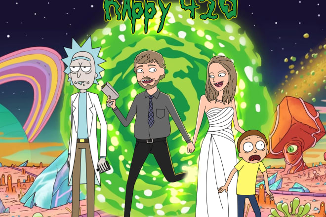 I will drawing yourself in rick and morty drawing