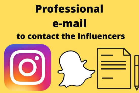 I will give you a professional email to contact the influencers
