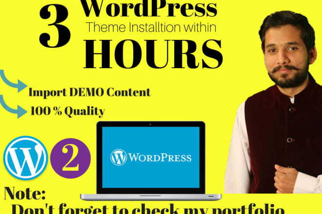 I will install and setup your wordpress premium theme like demo today