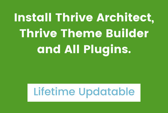 I will install thrive architect, thrive theme builder with agency license