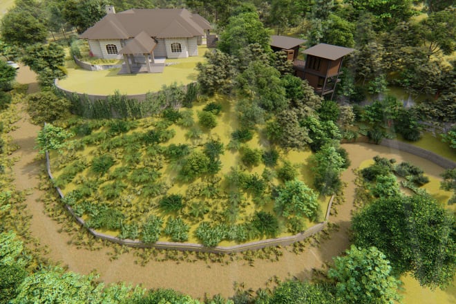 I will landscape design,terrain 3d modeling, backyard, patio,outdoor environment,