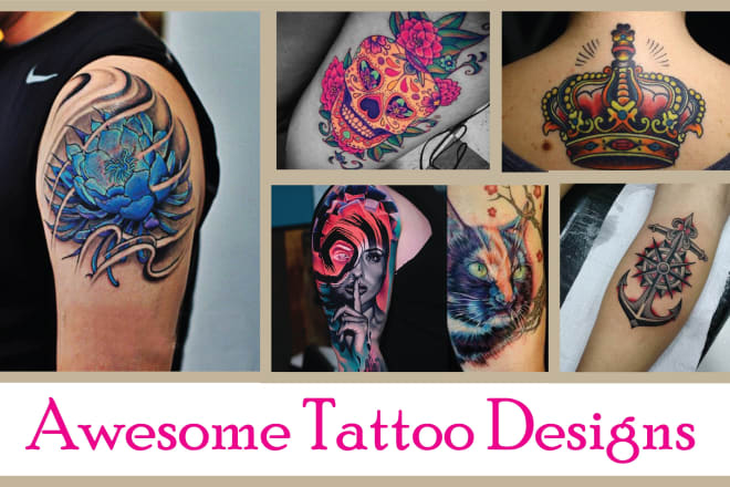 I will make a colorful tattoo designs