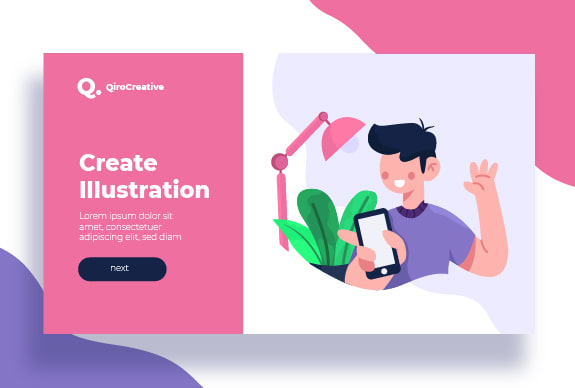 I will make a flat illustration for the web within 24 hours