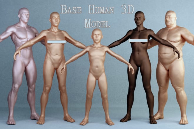 I will make a realistic 3d human model in zbrush