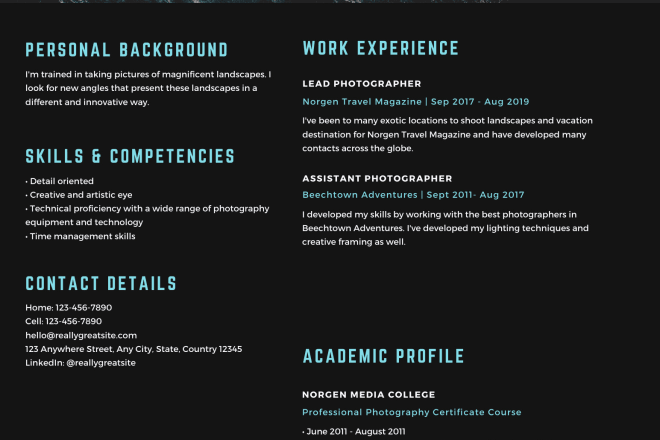 I will make an eye catching resume for you in few hours