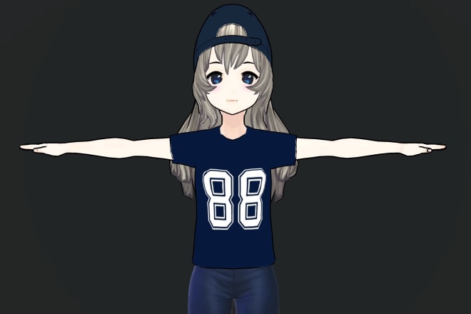 I will make anime style 3d character model for game and vrchat