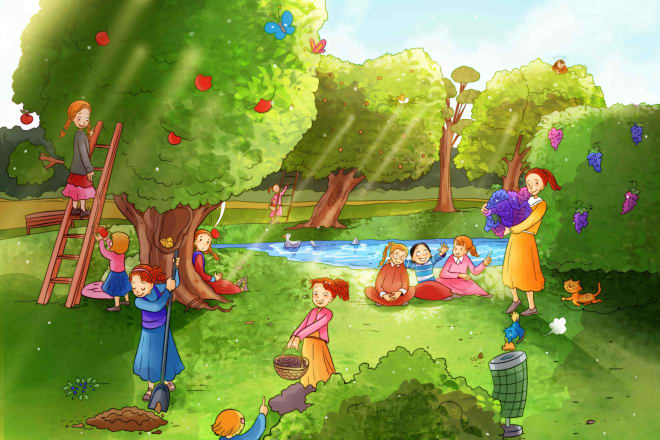 I will make beautiful illustrations for your children storybook