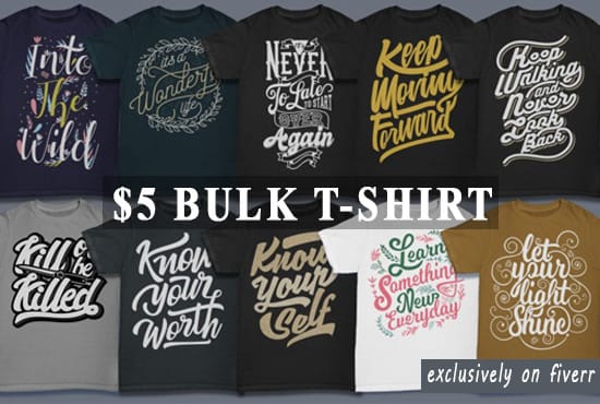 I will make bulk t shirt designs