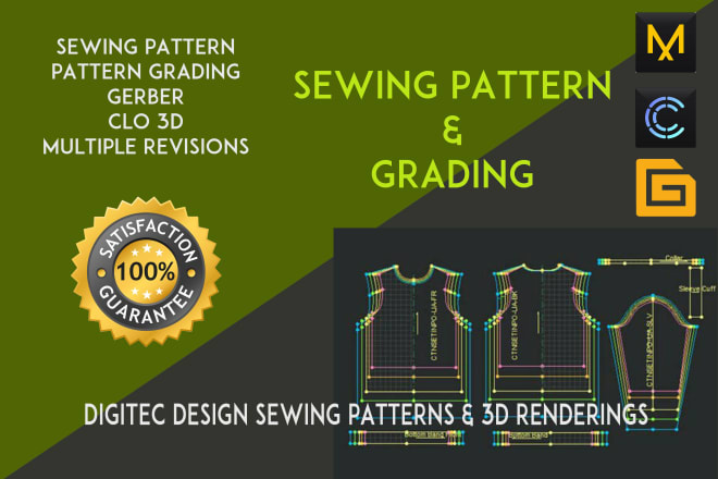 I will make digital sewing pattern for apparel