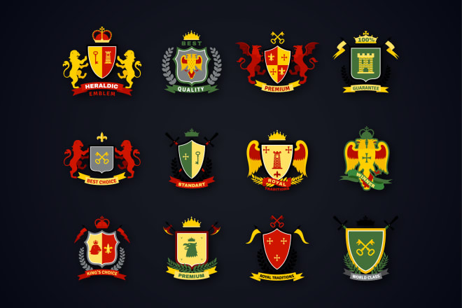 I will make family crest, coat of arms or heraldic logo design