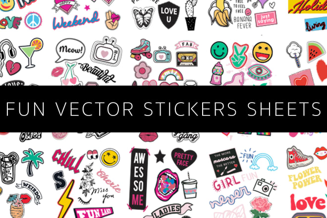 I will make fun stickers set for diy, scrap booking or fashion