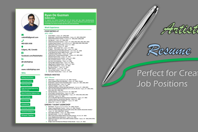 I will make high quality arts effect CV in pdf, doc,image for you