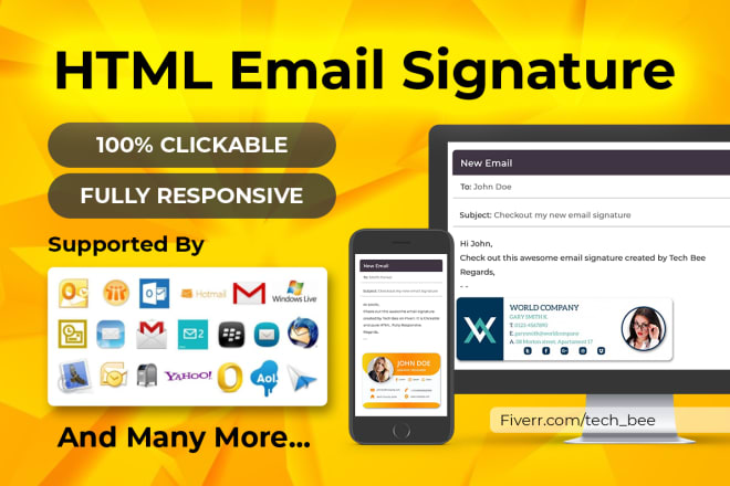 I will make html email signature or clickable email signature