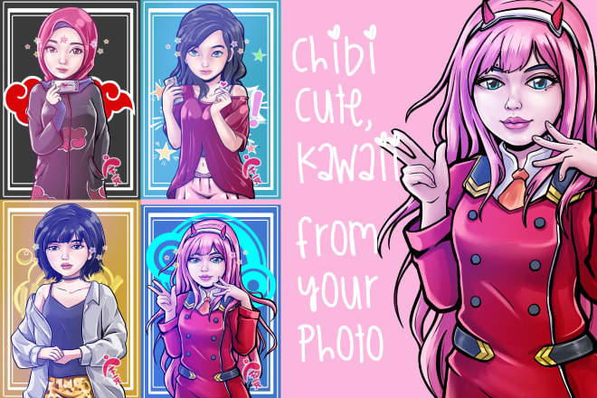 I will make kawaii, chibi and anime style from your photo