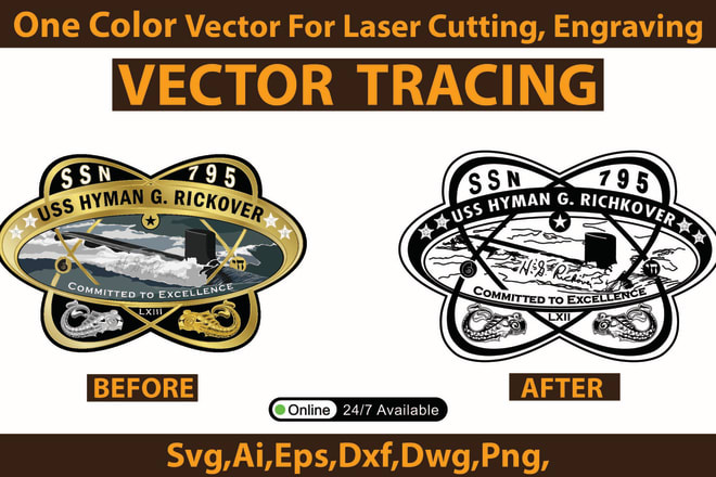 I will make logo, image one color vector for laser cutting, engraving