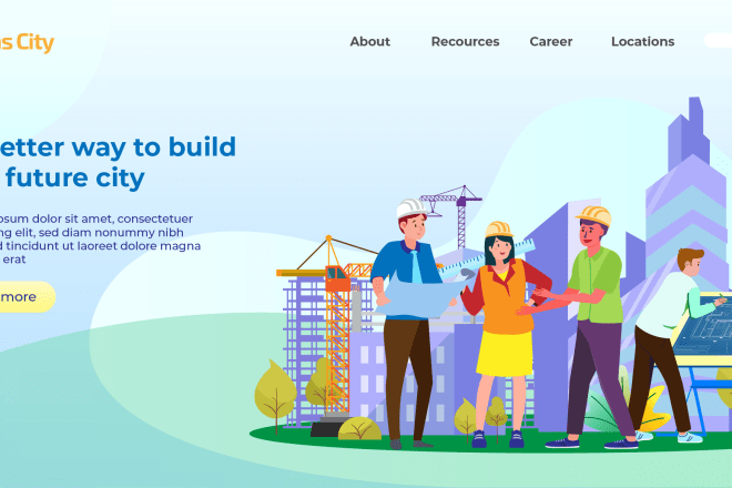 I will make people on the job vector illustration for landing page hiring ads and more