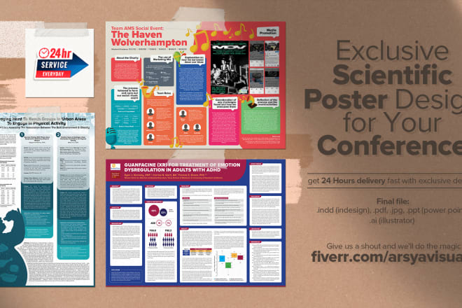 I will make research academic scientific poster presentation power point for conference
