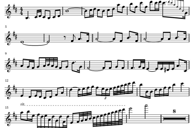 I will make sheet music from songs you give me